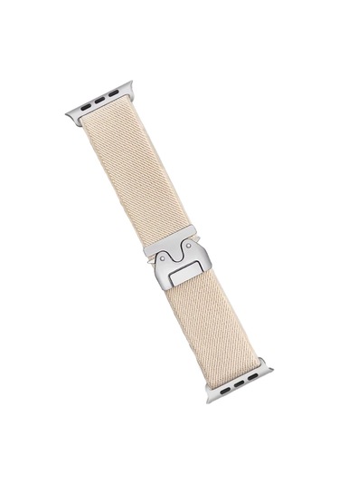Apple Uyumlu Watch 42mm Forest Kumaş Kordon Saat Değildir - Krem/