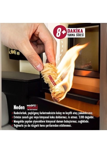 Madfox Firenest Doğal Odun Yünü Tutuşturucu 250 Gr Açık Bej