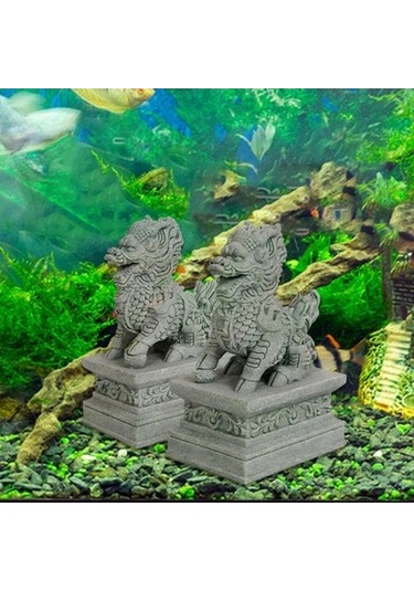 Lijinxu 2 Adet Mini Kirin Heykelleri Minyatür Figürler Küçük 2,2cmx3cmx4,5cm