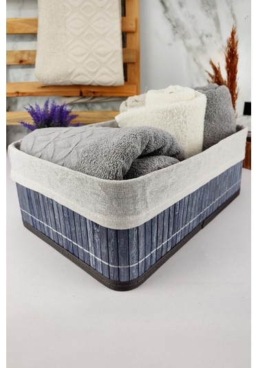 Digithome Bambu Çok Amaçlı Saklama Kutusu Düzenleyici Büyük Boy Organizer Gri 33x23x12 Cm - Cl-6005-2