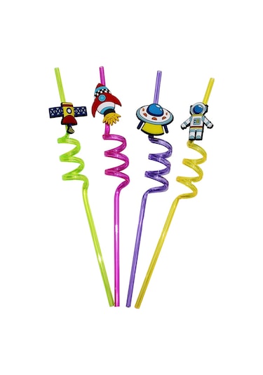 Figürlü Pipet Plastik 4'lü