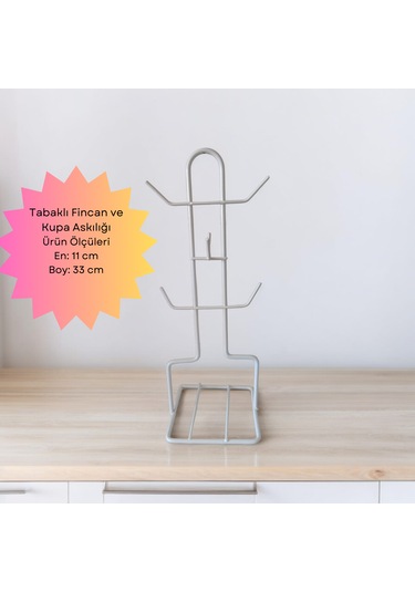Fincan Askısı, Tabaklı Askılık , Masa Üstü, Tezgah Üstü Dol