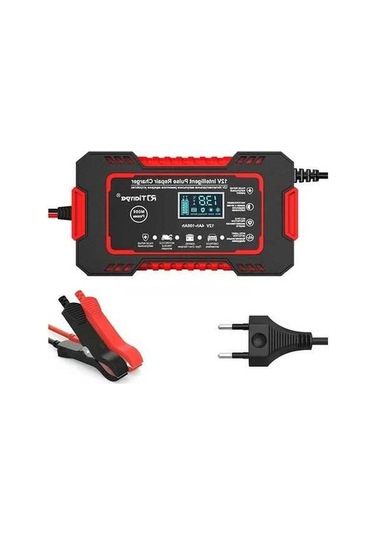 Novahub 12v 6a Araç Akü Şarj Cihazı, Dokunmatik Ekran, Darbe Onarım, Lcd, Hızlı Şarj, Red Eu Plug, Polonya