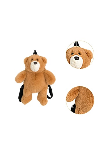 Suntek Peluş Ayı Sırt Çantası Ayarlanabilir Omuz Askılı Kahverengi