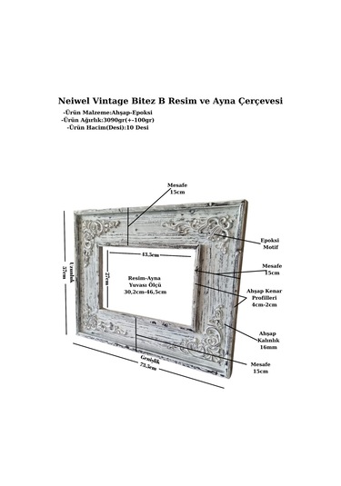 Neiwel Vintage Bitez B Resim Ve Ayna Çerçevesi