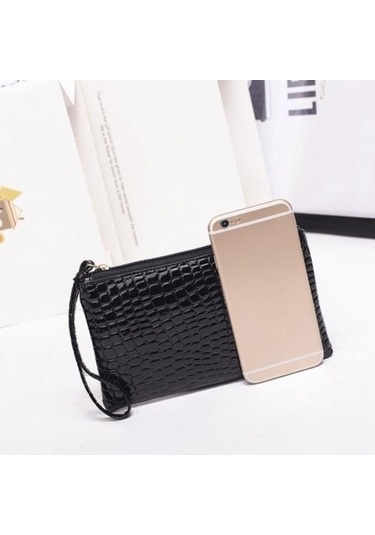 Dancemonkey Timsah Telefon Suni Para Kırmızı Kadın Gül Deri Debriyaj Cüzdanı Cüzdan Çanta Çanta Bozuk Lq Pembe