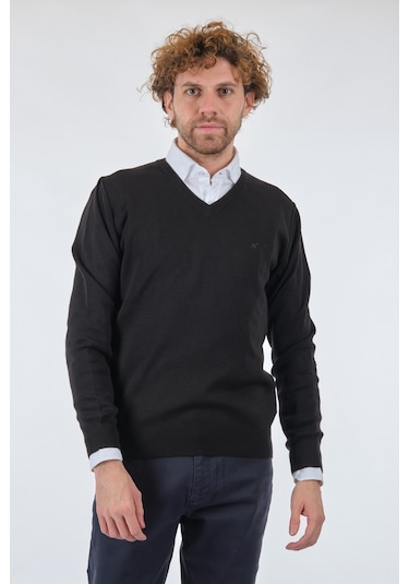 De Blasıo V Yaka Uzun Kollu Siyah Erkek Kazak 222340020 Siyah