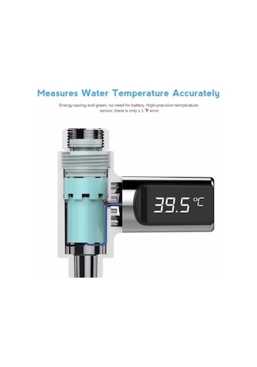 Valkyrie Dijital Led Monitörlü Mutfak Banyo Ve Duş Termometresi Gümüş