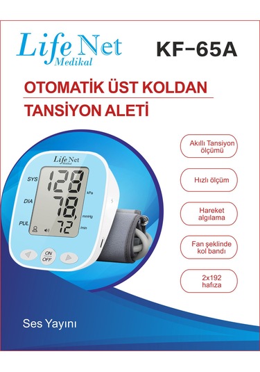 Life Net Medikal KF-65A Türkçe Konuşan Kol Tipi Dijital Tansiyon Aleti