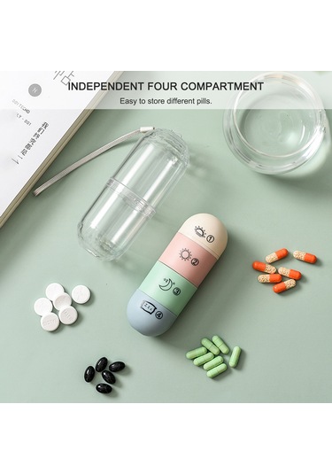 Dofolink Yd177 Dört Bölmeli İlaç Kutusu - Sabah-öğle-akşam-gece Depolama - Pp+pc Malzeme Çok Renkli