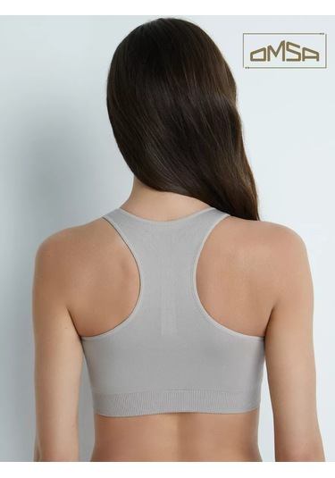 Omsa Mikrofiberden Yapılmış Kesik Crop Top, Termal, Dikişsiz 172722922 Kahverengi-gri