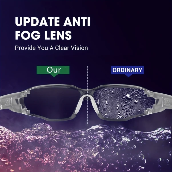 Willowhaven Sertifikalı Ansı Z87 Güvenlik Gözlüğü Transparan Koyu Mavi Anti Fog Uv400