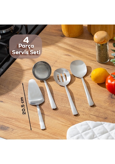 Porsima Sidney 4 Parça Paslanmaz Çelik Mini Servis Seti
