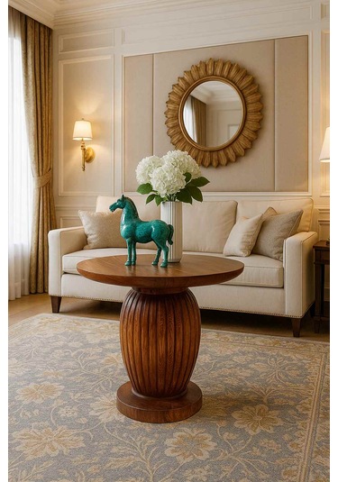 Ahşap Orta Sehpa Meşe Renk Modern Mantar Tasarım Meşe Ahşap Orta Sehpa Meşe Renk Modern Mantar Tasarım Meşe