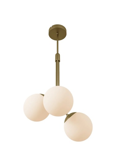 Luno 3 White Antique Eskitme Gövdeli Beyaz Camlı 3 Lü Sarkıt Av 1 Adet