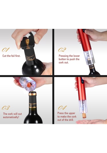 Schulzz Elektrikli Şarap Şişe Açacağı Şarap Kiti Tirbuşon Çok Renkli