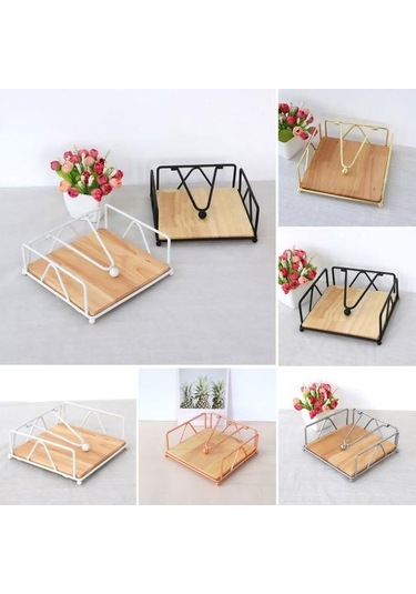 Gümüş Rustik Tarzı Düz Peçete Tutucu Metal Mutfak Kare Kağıt Kutusu Tezgah Masa Kağıt Mendil Dispenseri