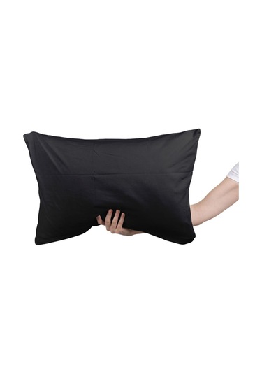 Düz Siyah Yastık Kılıfı - 50x70 - 2 Adet Siyah