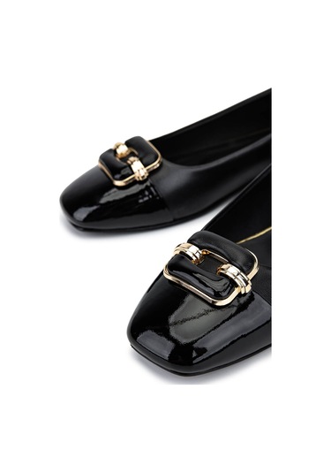 Tamer Tanca Kadın Hakiki Deri Siyah Babet Ayakkabı 1036 8027 Bn Ayk Sk25-26 Syh Dr/syh Rgn Siyah