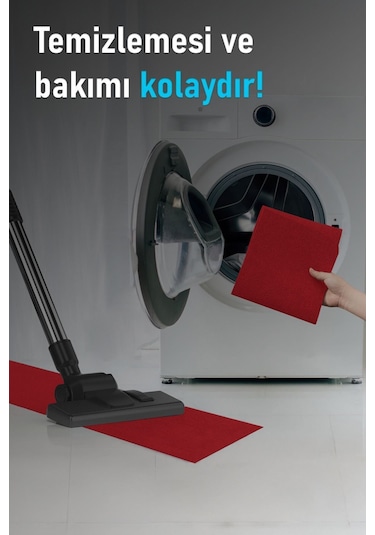 Halifleks Yapışkan Tabanlı Merdiven Basamak Paspası Rip Halı Kaymaz Tabanlı - Bordo Null