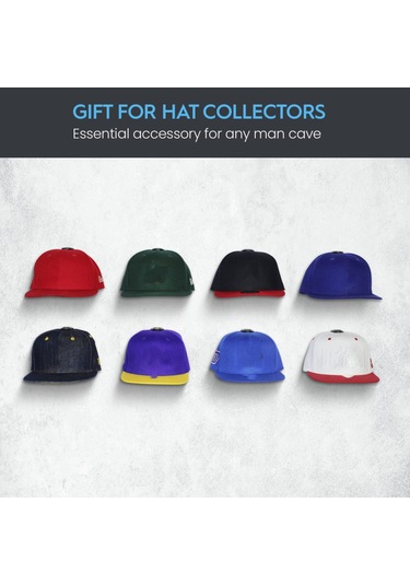 Duvara Yapışan Şapka Kancaları 16'lı Paket - Beyzbol Şapkası Şapka Askısı, Minimalist Şapka Sergileme, Güçlü Tutuşlu Şapka Kancaları, Siyah Siyah