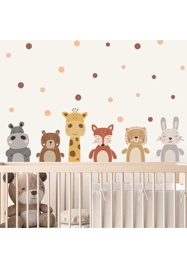 Boho Hayvanlar Alemi Duvar Dekorasyon Sticker