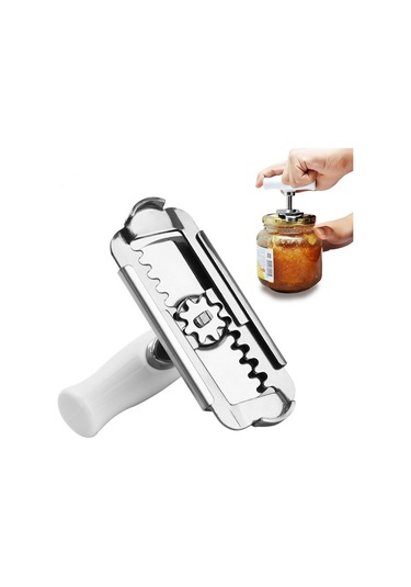 Soulader Manuel Kavanoz Açacağı Paslanmaz Çelik Ayarlanabilir Kapak Sıkacağı 1/4 İnç Çapa Kadar Beyaz