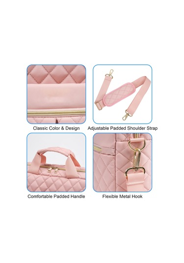 Reedark 15.6" Pembe Desenli Bilgisayar Çantası - Çift Omuzlu, Tsa Uyumlu, Sulama Dayanıklı, Bölmeli Depolama Pembe