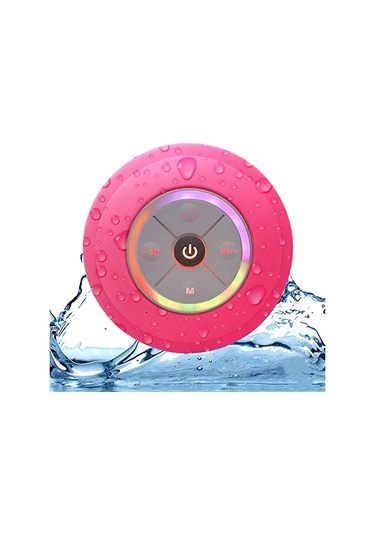 Singree Pembe Emniyetli Bluetooth Hoparlör - Duş, Havuz Ve Seyahat İçin Su Geçirmez Led Işıklı Hoparlör