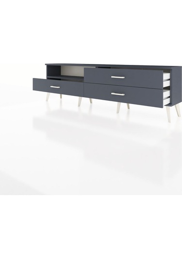 Arges Tv Ünitesi Tek Raflı 3 Çekmeceli 176x30x51 Antrasit-antrasit/antrasit Antrasıt/antrasıt