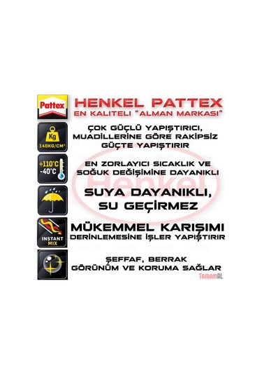 Pattex Henkel Power Epoxy Mix Güçlü Enjetörlü Çiftli Yapıştırıcı
