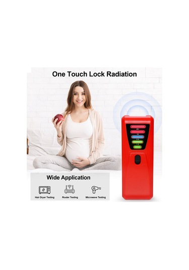 Shineyee El Tipi Elektromanyetik Radyasyon Testeri, 5 Led Işıklı Gauss Metre, Ev Elektrik Cihazları Manyetik Alan Detektörü Kırmızı, 9v Pil Gerekiyor