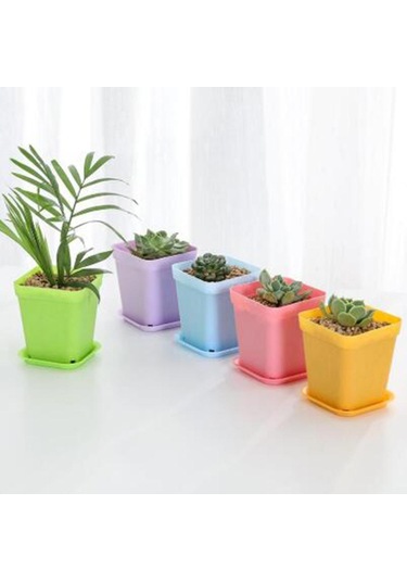 Lebihmurah 3614 10 Adet Saksılar Kare Yetiştiricilerinin Pot Tepsi Plastik Saksılar Bitkiler Bahçe Dekor Podazz