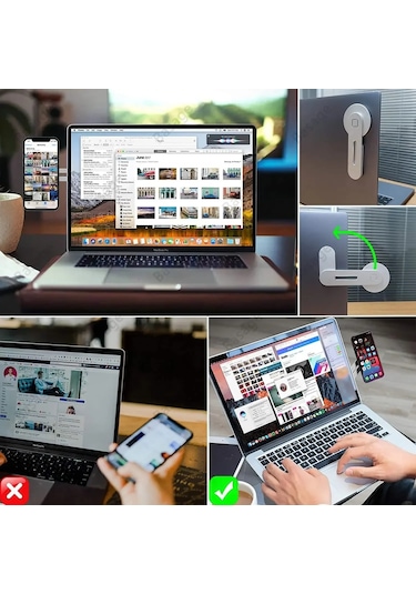 Liangmei Manyetik Dizüstü Telefon Tutucu Bilgisayar Monitörü Yan