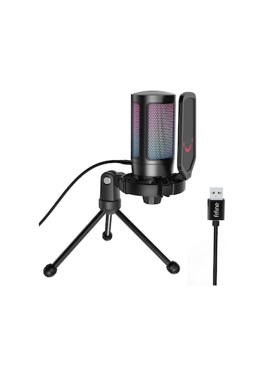 Fifine Ampligame A6V Yayıncı Youtuber RGB USB Mikrofon​