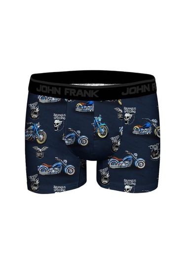 John Frank Dijital Baskılı Erkek Boxer Jfbd371-moto Lacivert