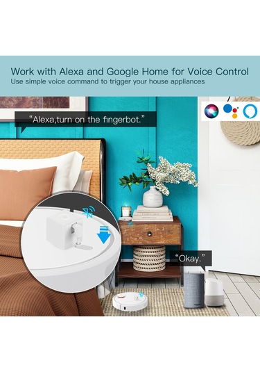 Neevoyu Akıllı Dokunmatik Robot, Bluetooth İle Uzak Kumanda, Zamanlayıcı Ve Ses Asistanı Desteği, 15n Basınç, 800mah Pil, 12mm Çalışma Mesafesi