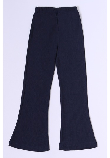 Kız Çocuk Tayt İspanyol Paça Karakter Nakışlı F15 Lacivert