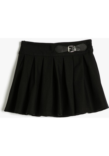 Koton Etek Pileli Toka Detaylı Pamuklu Siyah 4wkg70009ak 4WKG70009AK999 Siyah