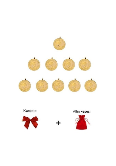 AgaKulche Ziynet Çeyrek Altın Eski Kulplu 10 Adet