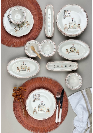 Porser Fulya Faylinn Kahvaltı Takımı 6 Kişilik 14 Parça Fly14kahp Çok Renkli