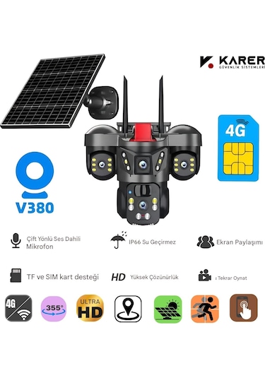 X5tech Rx-66g Güvenlik Kamerası-güneş Panelli Solar Kamera