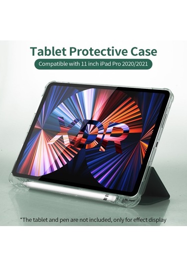 Yunboo 11 İnç İpad Uyumlu Uyumlu Pro 2020/2021 Uyumlu Kalem Yuvası Otomatik Uyku/uyanma Tablet Kılıfı Kapaklı Kılıf Kapaklı Kılıf