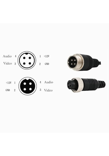 4 Pinli 15 Metre Ticari Araç Kamera Kablosu 12-24 Volt