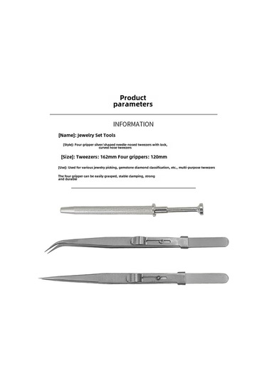 Springsun Precious Taş Ve Mücevherleri Kullanan Inox Çelik Düz Ve Eğik Pensi Takımı - Çok Amaçlı Taş Tutma Aracı