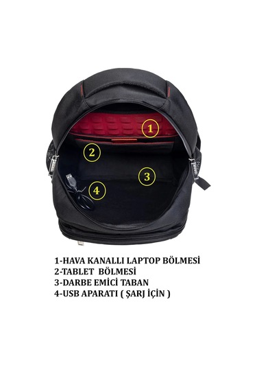 Gri Sportif Darbe Emici Su Geçirmez 13,3-14 İnç Laptop Sırt Çantası Renkli Çok Renkli