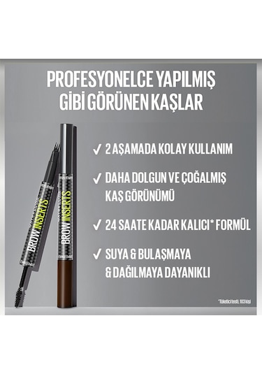 Maybelline New York Brow Insert Çift Uçlu Kaş Kalemi 04.5 Ash Brown