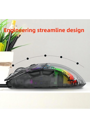 Springsun Hxsj X400 Profesyonel Oyun Faresi - 12800 Dpı, 7 Programlanabilir Tuş, Rgb Aydınlatma, Ergonomik Tasarım 001