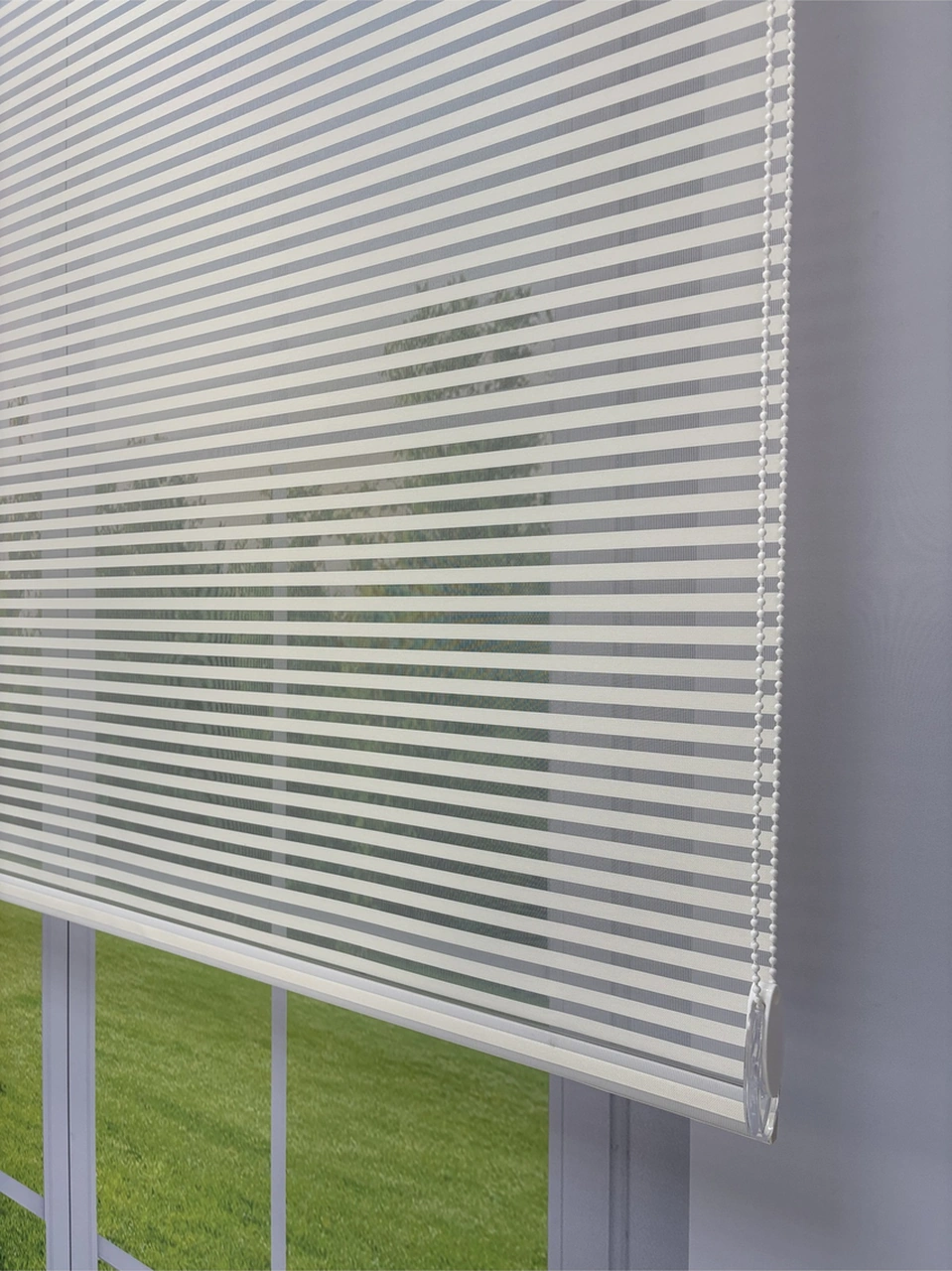 Luna Serisi Ekru Tül Ekru Stor Perde Işık Kontrollü, Çift Mekanizmalı, Kolay Montaj Ekru