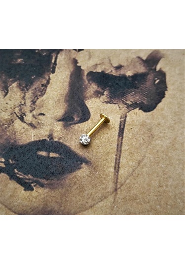 GOLD 316L CERRAHİ ÇELİK ŞAMBALA HAMUR BEYAZ TAŞ DUDAK,TRAGUS,KIKIRDAK,KULAK 8 MM PİERCİNG-0VP132 Çok Renkli